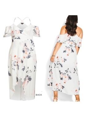 City Chic Lotus Lust Floral Maxi Dress in Ivory